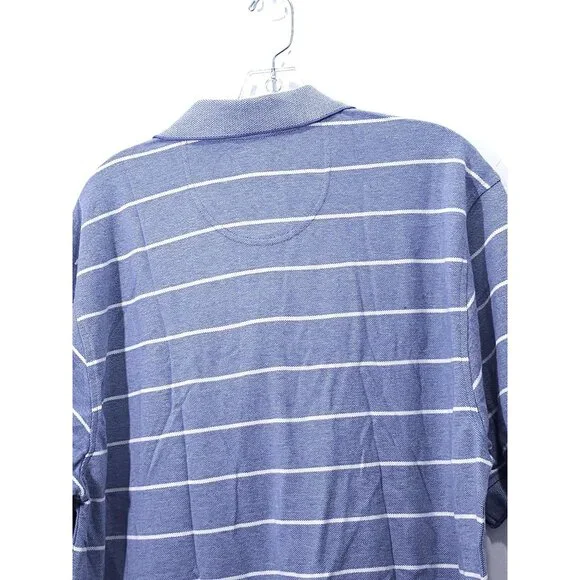 Izod Blue Striped Men's Polo Shirt Large New With Tags - Picture 9 of 9
